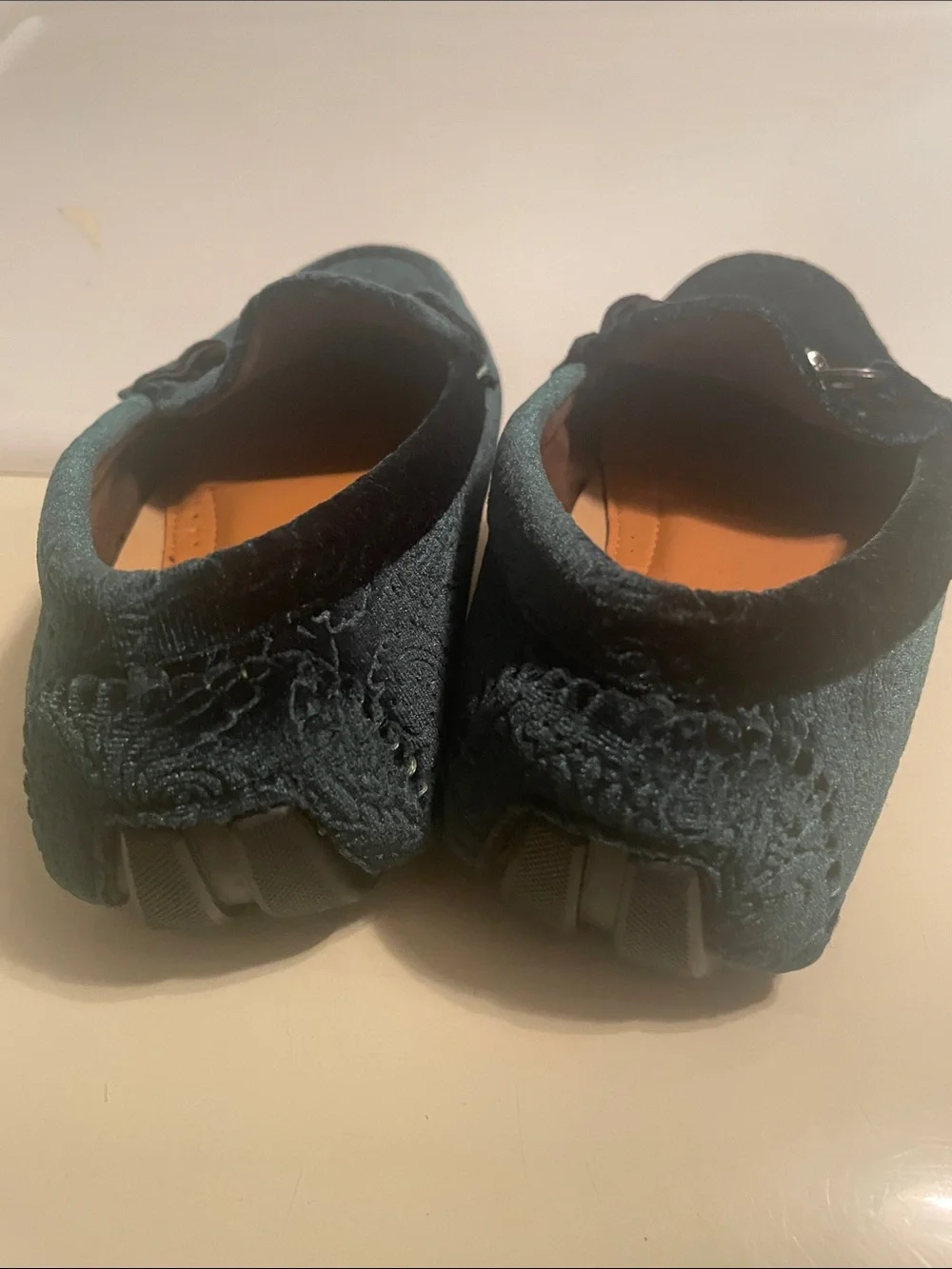royal shoes green velvet